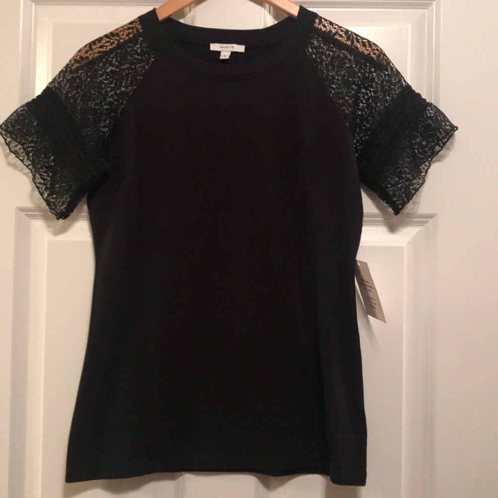 Maette Sold by Stella and Dot Lace-sleeve Top NWT